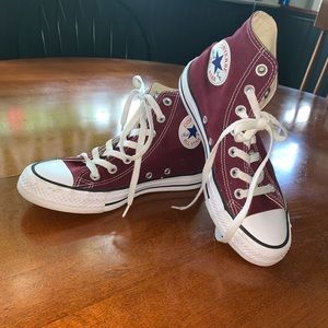 Burgundy High Top Converse